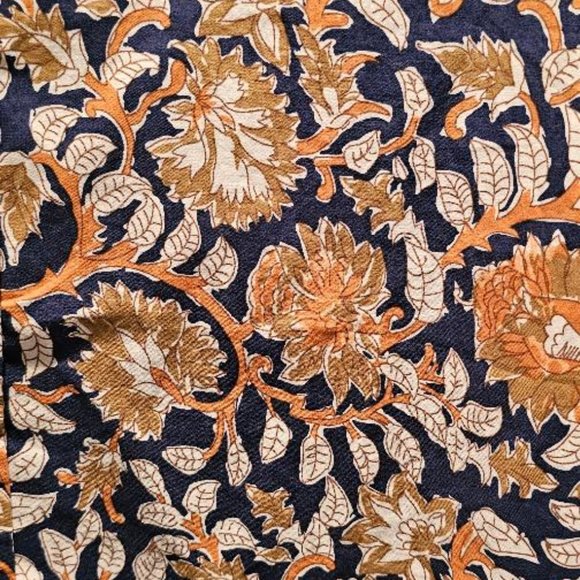 SLATE & STONE Casual Short Sleeve Shirt - Size XXL - Blue, Orange, Gold floral - Picture 3 of 4